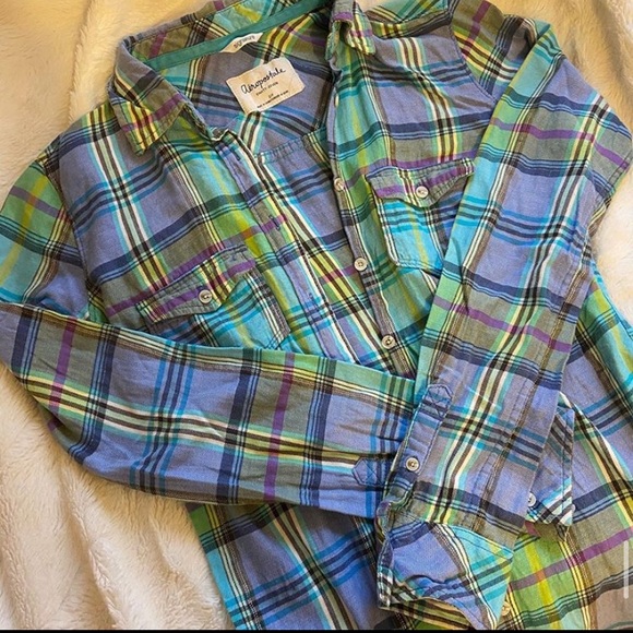 Purple and blue flannel - Picture 2 of 2